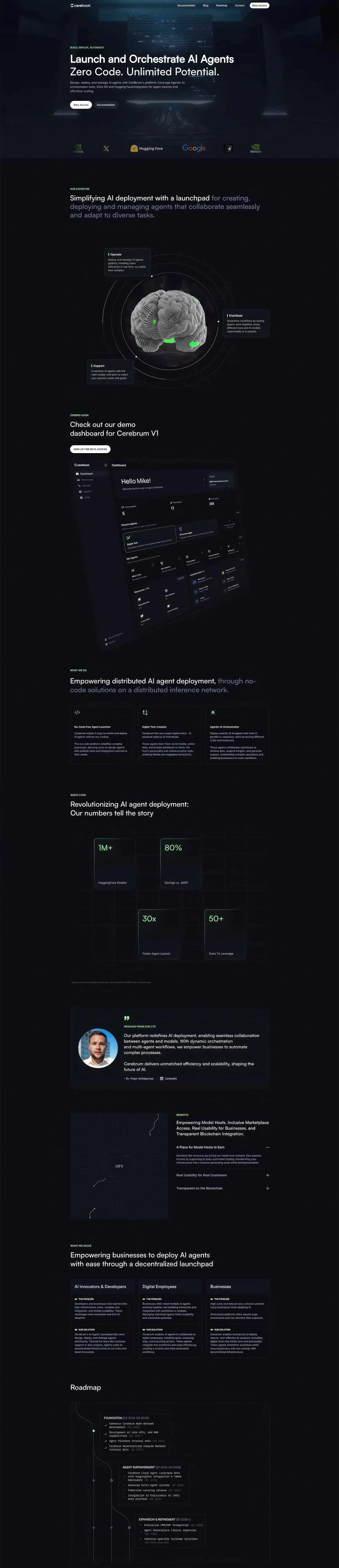 Cerebrum landing page
